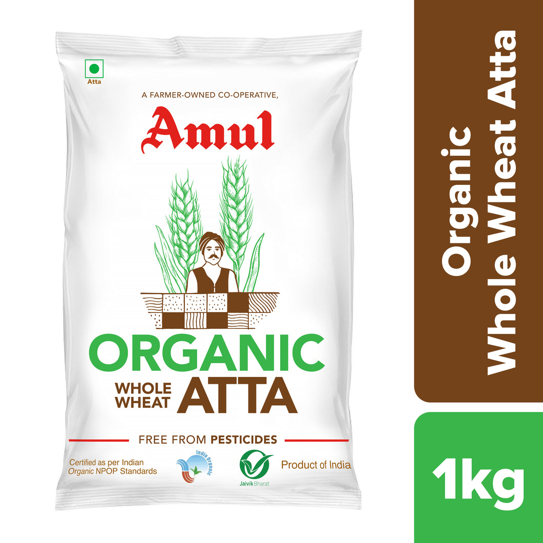 Amul Organic Whole Wheat Atta, 1 kg