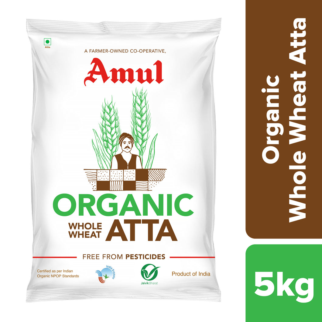 Amul Organic Whole Wheat Atta, 5 kg