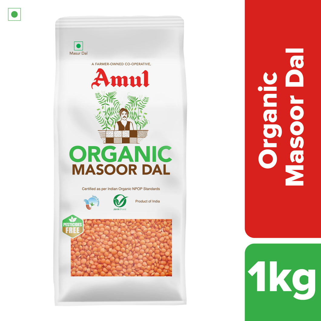 Amul Organic Masoor Dal, 1 kg