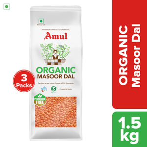 Amul Organic Masoor Dal, 500 gm