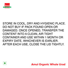 Load image into Gallery viewer, Amul Organic Whole Urad, 500 gm